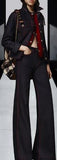 'Luggage' Stitched Denim Jacket & Flared Jeans Set - DESIGNER INSPIRED FASHIONS