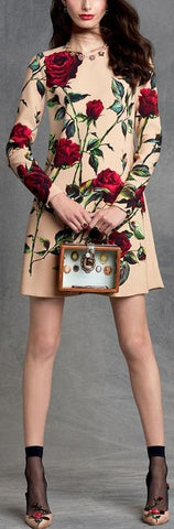 Rose Printed Dress
