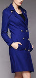 Double Breasted Wool Pea Coat in Black or Blue - DESIGNER INSPIRED FASHIONS