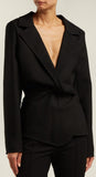 'Veste Baija' Double-Breasted Drape Wool Jacket