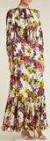 Primrose-Print Charmeuse Gown