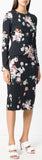 Cherub Printed Long-Sleeved Midi Dress