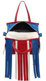Small Bazar Leather Tote Bag W/Fringe