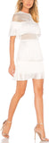 Crepe Fringe Mini Dress, White