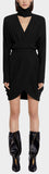 Black Draped Mini Dress