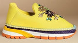 Jewel-Embellished Neoprene Slip-on Espadrille Sneakers - ( Orange, Yellow, Blue ) - DESIGNER INSPIRED FASHIONS