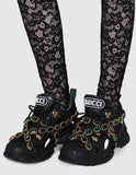 'Flashtrek' Sneakers with Removable Crystals, Black