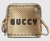 Guccy Mini Shoulder Bag - White, Black, Gold