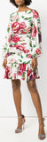 Peony Printed Ruched Waist Dress
