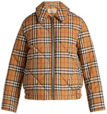 Knowstone Quilted Vintage-Check Bomber Jacket