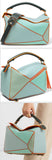 Paula's Ibiza Puzzle Color-Block Textured-Leather Shoulder Bag