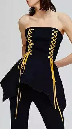 Strapless Lace-Up Top