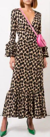 Puff-Sleeve Wrap Dress | DESIGNER INSPIRED FASHIONS
