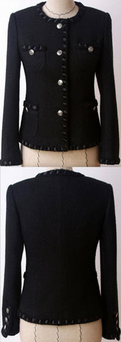 Black Woven Tweed Jacket