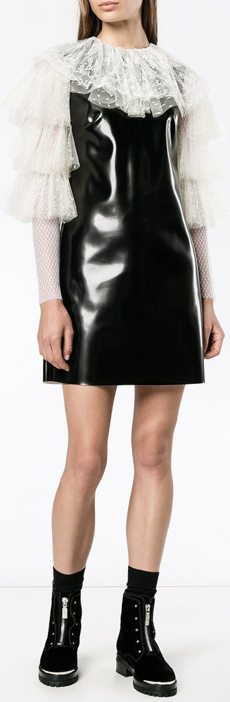 Lace and Pleather Mini Dress