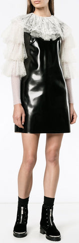 Lace and Pleather Mini Dress