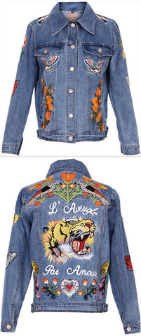 Heavily-Embroidered Denim Jacket - DESIGNER INSPIRED FASHIONS
