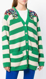 Striped Embellished Cardigan