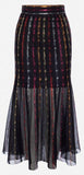 Sheer Knit Cardigan and Midi Skirt