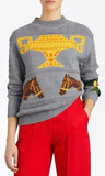 Equestrian Intarsia Cotton Wool Sweater