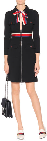 Black Web-Trimmed Dress