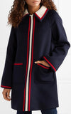 Grosgrain-Trimmed Wool Coat
