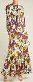 Primrose-Print Charmeuse Gown