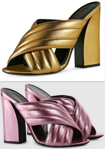 'Webby' Metallic Crossover Leather Sandals - ( Gold, Pink, Silver ) - DESIGNER INSPIRED FASHIONS