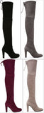 'Highland' Tall Suede Boots - ( Black, Grey, Wine Red, Beige ) - DESIGNER INSPIRED FASHIONS