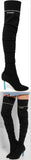 Sock Jersey Over-the-Knee Boots in Black - DESIGNER INSPIRED FASHIONS