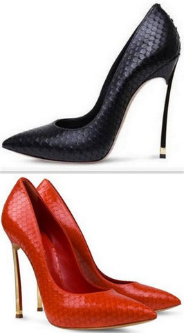 Python Effect Blade Pumps in Black or Red - DESIGNER INSPIRED FASHIONS