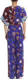 Floral Print Silk Jumpsuit