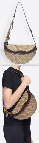 Small Jacquard Logo Belt Bag, Beige