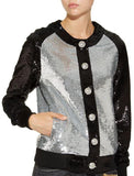 Bicolour Sequin Bomber Jacket