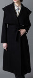 Capelet Wool Wrap Coat in Black - DESIGNER INSPIRED FASHIONS
