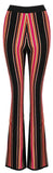 Long Striped Stretch Robe Coat and Pant Set