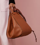 Laced Hammock Handbag, Tan