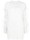 Feather Embellished Sweater