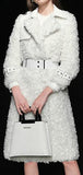 Belted Faux Shearling Coat with Buckles