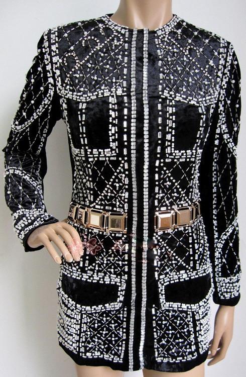 Embellished Black Velour Jacket - DESIGNER INSPIRED FASHIONS
