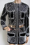 Embellished Black Velour Jacket - DESIGNER INSPIRED FASHIONS