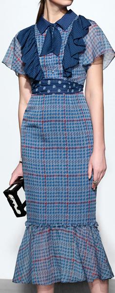Ruffled Plaid Midi Dress