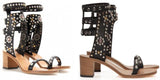 'Carol' Studded Sandals in Black or White - DESIGNER INSPIRED FASHIONS