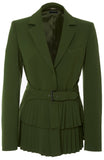 Green Pleated Blazer