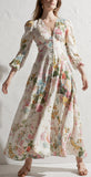 'Heathers' Floral Linen Maxi Dress