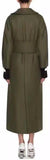 Cashmere Wool Felted Military Green Coat - DESIGNER INSPIRED FASHIONS