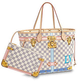 Neverfull MM Damier Azur Canvas Handbag