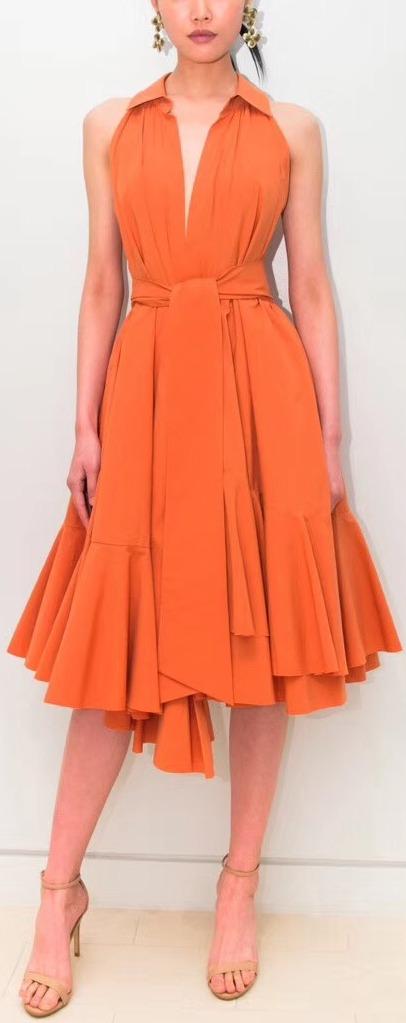 Sleeveless Flared Shirt Dress