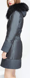 Removable Fur-Hooded Down Coat