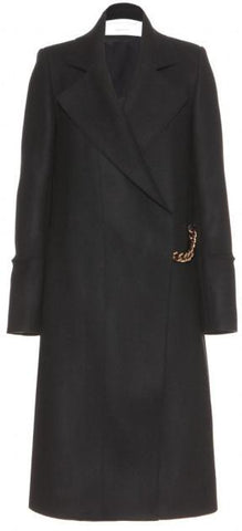Chain Embellished Coat in Black - DESIGNER INSPIRED FASHIONS